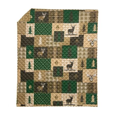 Donna Sharp Polyester Green Forest Quilted Throw Blanket, 50 in. x 60 in. 