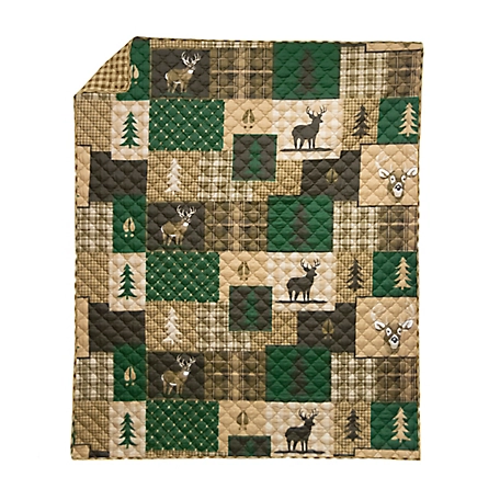 Donna Sharp Polyester Green Forest Quilted Throw Blanket, 50 in. x 60 in.