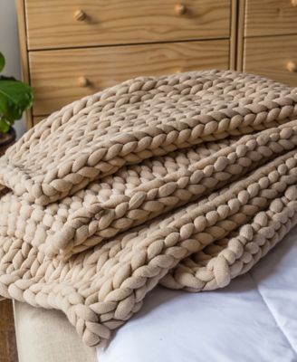 Image showing  Chunky Cable Knit Throw Blanket, 40 in. x 50 in.