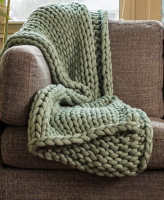Image showing  Chunky Cable Knit Throw Blanket, 40 in. x 50 in.