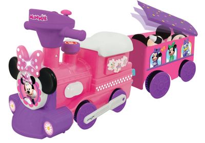 Kiddieland Disney Minnie Mouse Motorized Train with Track Indoor Ride-On Toy
