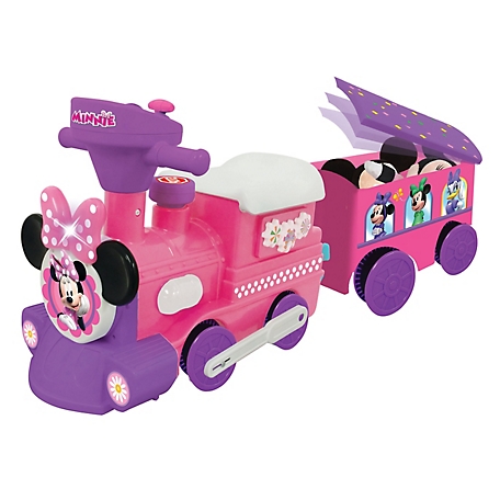Kiddieland Disney Minnie Mouse Motorized Train with Track Indoor Ride-On Toy