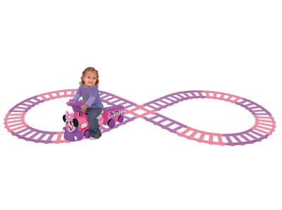 Image showing  Disney Minnie Mouse Motorized Train with Track Indoor Ride-On Toy