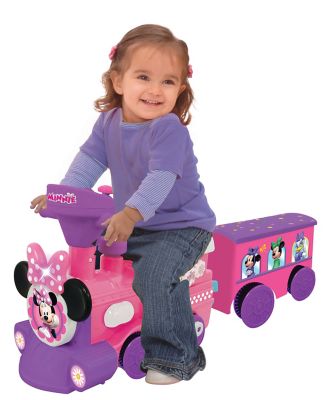 Image showing  Disney Minnie Mouse Motorized Train with Track Indoor Ride-On Toy