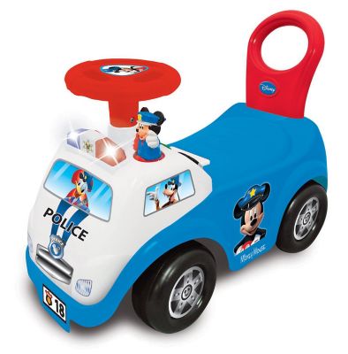 Kiddieland Disney My First Mickey Mouse Police Car Light and Sound Activity Indoor Ride-On Toy