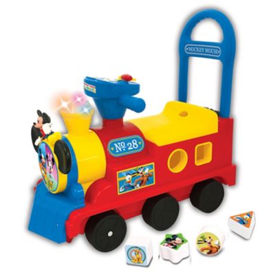 Kiddieland Disney Mickey Mouse Clubhouse Play 'n Sort Activity Train Ride-On Toy, Lights, Sounds