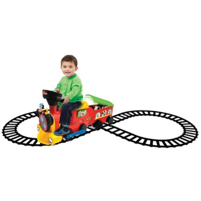 Image showing  Disney Mickey Mouse 2-in-1 Choo Choo Train Battery Ride-On Toy