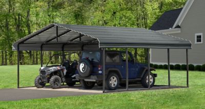Image showing 6 th Arrow Carport, 20 ft. X 20 ft. X 7 ft., Charcoal