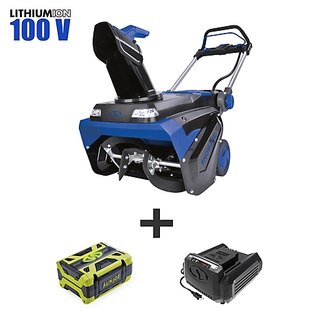 Snow Joe 21 in. Push with Auger Assist Cordless 100V iONPRO 5Ah Single Stage Snow Blower Kit