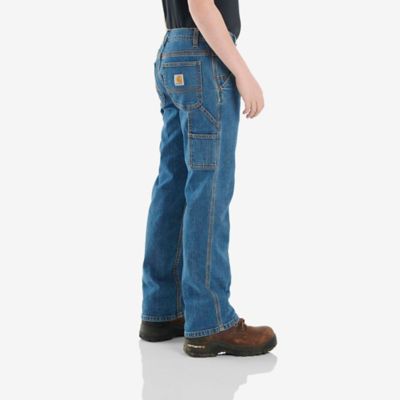 Image showing Carhartt Boys Stretch Fit Mid-Rise Denim Dungaree Pants