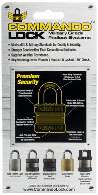 Image showing  1-1/8 in. Shackle Steel Military-Grade Zinc No-Bump Padlock