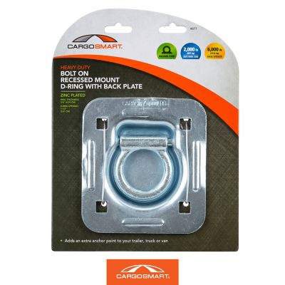 Image showing 9 th CargoSmart Heavy-Duty Bolt-On Recessed-Mount D-Ring with Back Plate