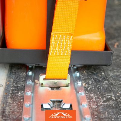Image showing 9 th CargoSmart 2 in. x 12 ft. Cambuckle Ratchet Tie Down Strap for E-Track and X-Track, 2,000 lb. Capacity