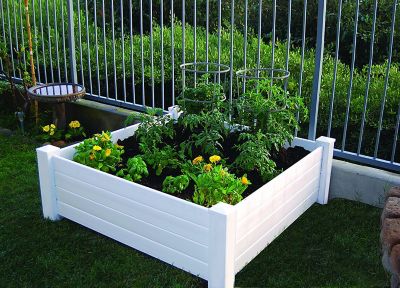 Image showing  Garden Wizard Classic White Raised Garden Bed