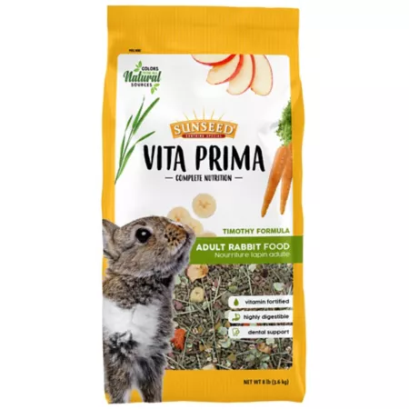 Sunseed Vita Prima Complete Nutrition Adult Rabbit Pellet Food 8 lb Bag Rabbit Food