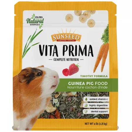 Sunseed Vita Prima Complete Nutrition Pelleted Guinea Pig Food 4 lb Bag Rabbit Food