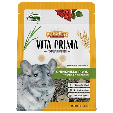 Sunseed Vita Prima Complete Nutrition Chinchilla Food, 3 lb.