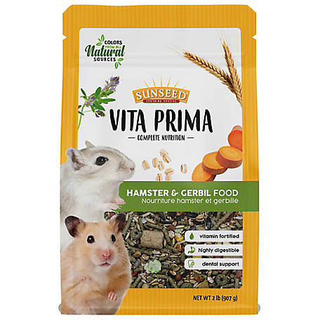 Sunseed Vita Prima Complete Nutrition Hamster & Gerbil Food, 2 lb.