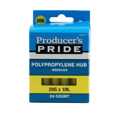 Producer's Pride 20 Gauge x 1 in. Poly Hub Livestock Needles, 24-Pack