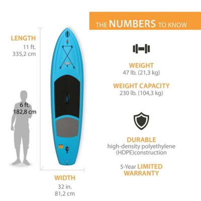 Image showing  11 ft. Amped Stand-Up Paddle Board, Glacier Blue