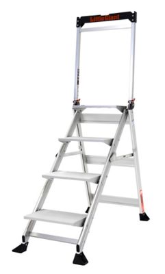 Little Giant 9 ft. 5 in. Reach 375 lb. Capacity Aluminum Jumbo Step 4-Step Step Stool