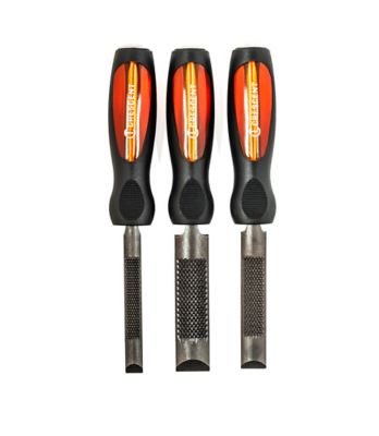 Nicholson Wood Chuck Assorted 4-in-1 Chisel and Rasp Set, 10 in., 3 pc.