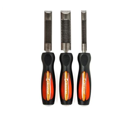 Image showing  Wood Chuck Assorted 4-in-1 Chisel and Rasp Set, 10 in., 3 pc.