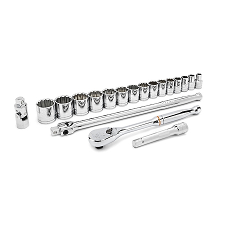 GearWrench 1/2 in. Drive Socket Set, SAE, 19 pc., 80792