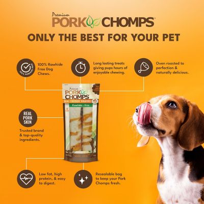 Image showing  8 in. Baked Pork Skin Rolls Dog Chews with Real Chicken, 2 ct.