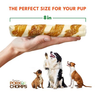 Image showing  8 in. Baked Pork Skin Rolls Dog Chews with Real Chicken, 2 ct.
