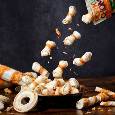 Image showing 5 th Pork Chomps 6 in. Baked Pork Skin Twists with Real Chicken Wrap, 4 ct. Dog Chews