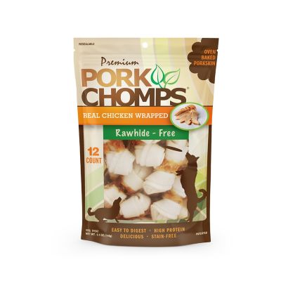 Pork Chomps 2.5 in. Baked Pork Skin Mini Knots with Real Chicken Wrap, 12 ct. Dog Chews