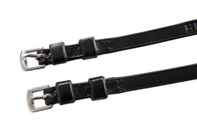 Image showing  Unisex English Leather Spur Straps with Keepers, Black, 2-Pack