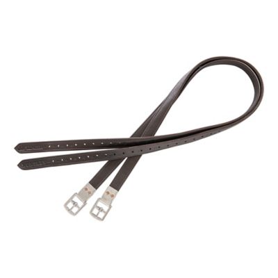 Image showing  Flat Buckle Premium-Lined Leather Stirrups, Havana, 2-Pack