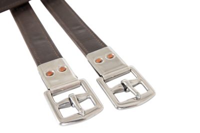Image showing  Flat Buckle Premium-Lined Leather Stirrups, Havana, 2-Pack