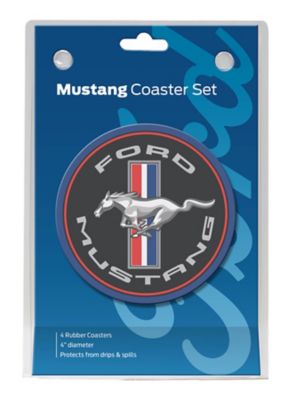 Ford Mustang Rubber Drink Coaster Set, 4 pc.