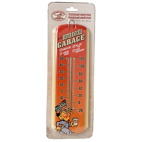 The Busted Knuckle Garage Mini Thermometer, 12 in. x 4 in. at Tractor  Supply Co.
