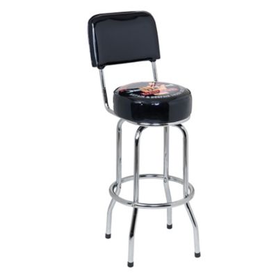 The Busted Knuckle Garage Bar Stool with Backrest