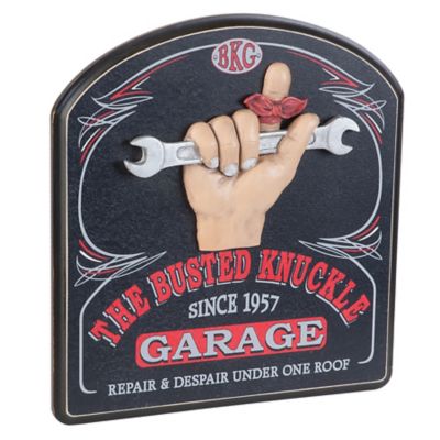 The Busted Knuckle Garage Pub Sign, 12 in. x 11.25 in.