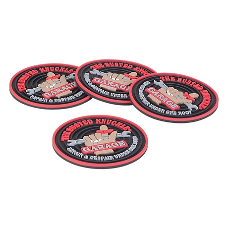 The Busted Knuckle Garage PVC Drink Coaster Set, 4 pc.