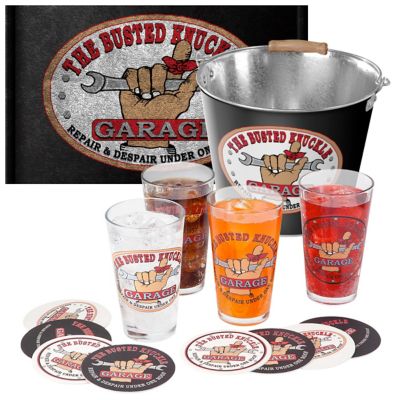 Image showing  Pint Glass Party Bucket Set, 14 pc.
