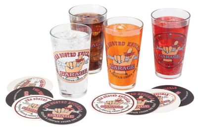 The Busted Knuckle Garage Pint Glass Set, 4 pc.