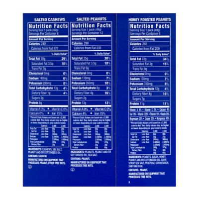 Image showing  Peanuts and Cashews Nut Snack Packs Variety, 24 ct.