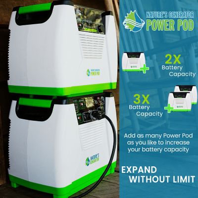 Image showing 11 th Nature's Generator 1,800/1,440-Watt Solar Powered Platinum Generator System, Includes Generator, Power Pod and 3 Solar Panels