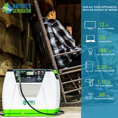 Image showing 7 th Nature's Generator 1,800/1,440 W Solar Powered Gold WE Generator System, Includes Generator, Solar Panel and Wind Turbine
