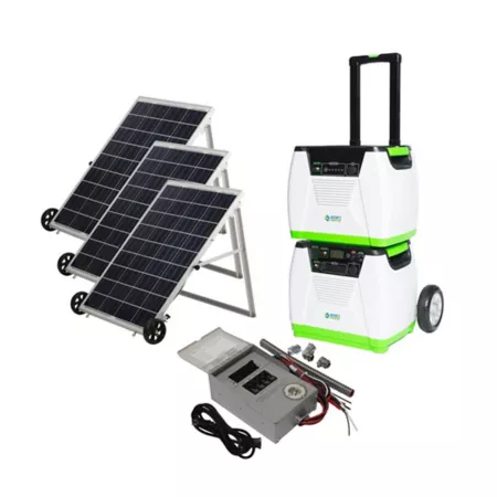 Nature's Generator 1800/1440 Watt Platinum PE Solar Powered Generator System Generator Power Module 3 Solar Panels Kit Solar Generators