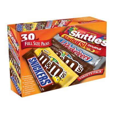 M&M's Mars One Stop Bulk Candy Bars Variety pk., 6 Varieties, 30 ct.