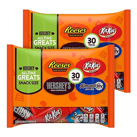 Hershey's All Time Greats Snack Size Chocolate Bar Assortment, 30 ct.