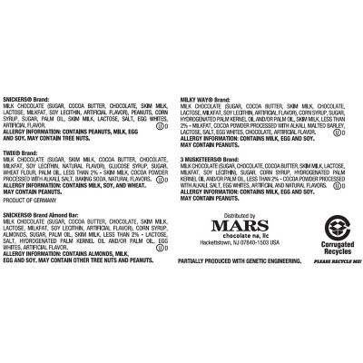 Image showing  Chocolate Full-Size Candy Bars, 5 Assorted Flavors, 55 oz., 30 ct.