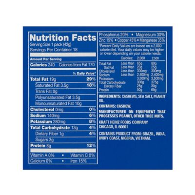 Image showing  Salted Cashews, 15 oz., 18 ct.